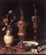 Clara Peeters Still-Life with Flowers and Goblets Spain oil painting artist